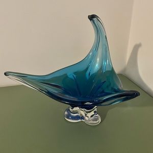 Vintage chalet glass centre piece